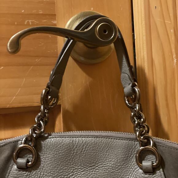 Coach 20166 Chain Prairie Satchel Leather Suede HEATHER GREY $325 Purse Hand Bag - Picture 5 of 16